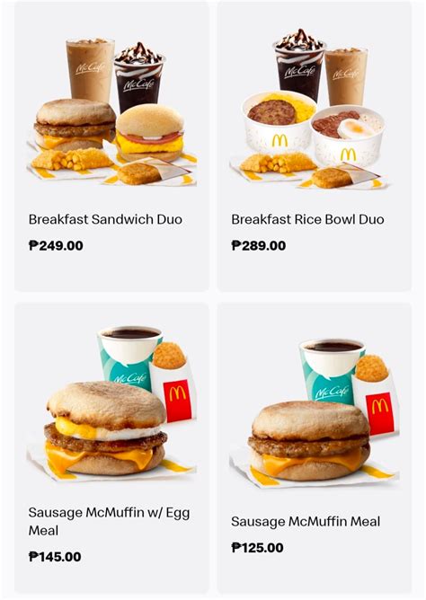 MCDONALD'S Breakfast Menu 2022... - Angkas Legazpi / PhilEx