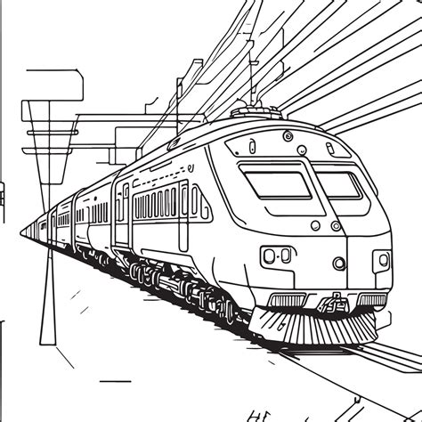 Vector line art train in motion. Train Line Drawing Clip Art. 25389223 Vector Art at Vecteezy