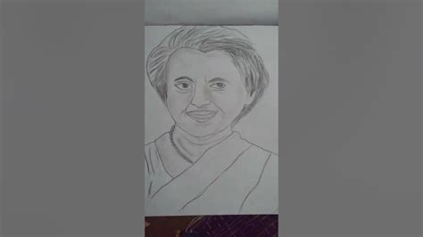 Indira Gandhi pencil drawing - YouTube