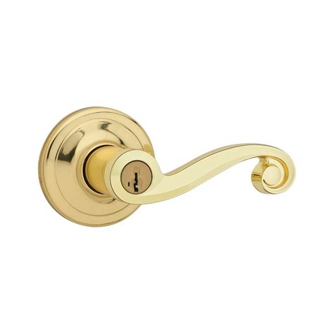 Kwikset Lido Entry Lever Featuring SmartKey® in Polished Brass, Door Levers - Amazon Canada