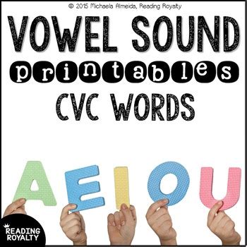 CVC Printables: Vowel Sounds by Reading Royalty | TPT