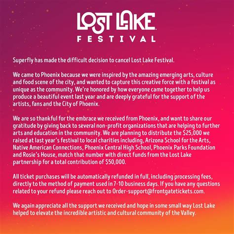 Lost Lake Festival officially cancelled | by ATLAS Artist Group | Medium