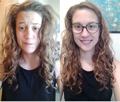 Before/After Morning Routine [Day 3 Hair] (AKA watering the plants) : r/curlyhair