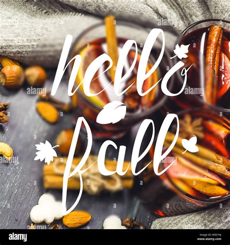 Hello fall message Stock Photo - Alamy