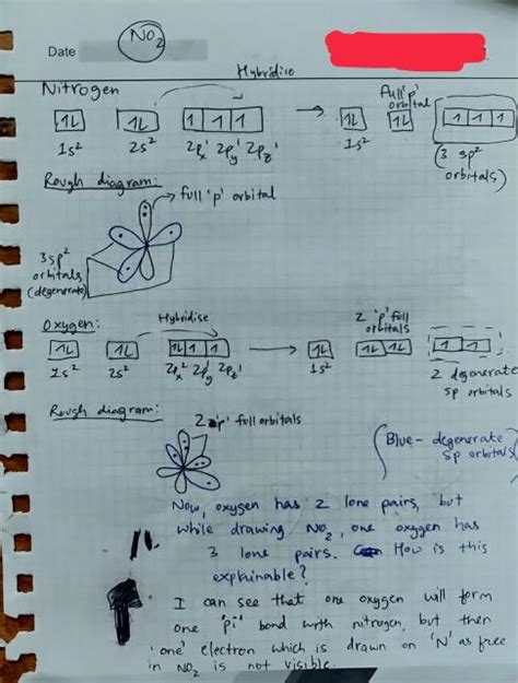 inorganic chemistry - Hybridization of orbitals and forming of bonds in the nitrogen dioxide ...