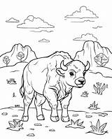 Premium Vector  Coloring Page Outline Baby bison sketch template