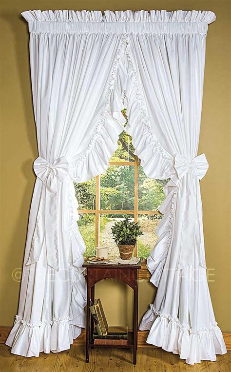 Cottage Ruffled Curtains (100"Wide) in 2020 (With images) | Ruffle curtains, Cottage curtains ...