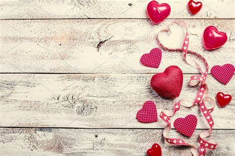 Valentines Day background with hearts. ~ Holiday Photos ~ Creative Market