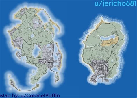 Size Comparison of u/ColonelPuffin's remade map and GTA V's Map ...