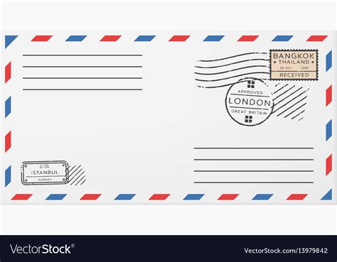 Blank horizontal postal envelope template Vector Image