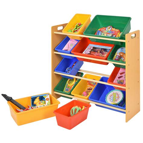 Toy Bin Organizer Kids Childrens Storage Box Playroom Bedroom Shelf ...