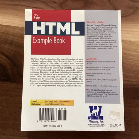 HTML Example Book by Ed Farrar, Paperback | Pangobooks