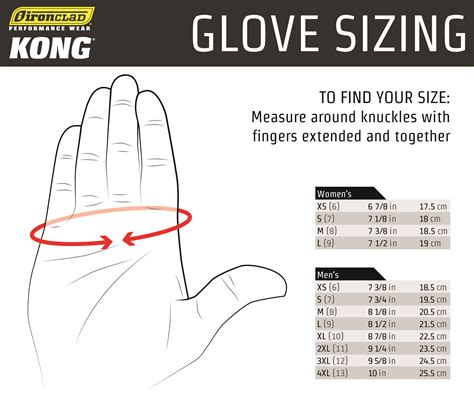 Ironclad Glove Sizing Chart - Images Gloves and Descriptions ...