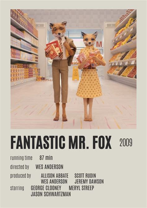 an advertisement for the movie fantastic mr fox, featuring two people ...