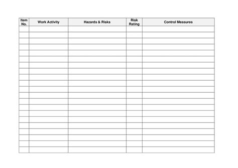 Risk assessment template in Word and Pdf formats - page 2 of 4