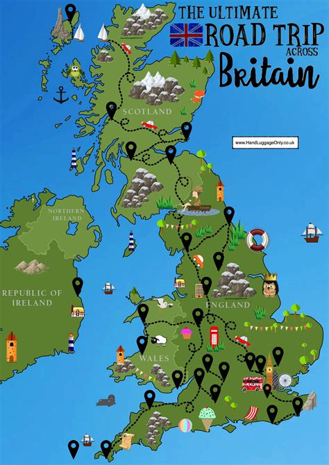 The Ultimate Road Trip Map of 26 Places To See Across Great Britain ...