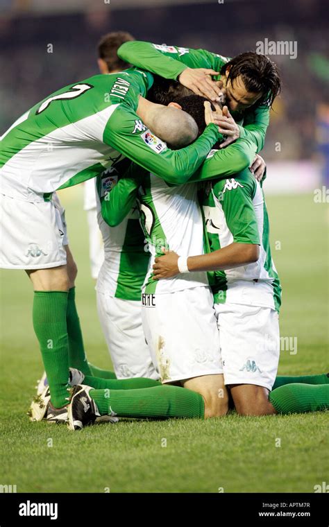 Betis players goal celebration hi-res stock photography and images - Alamy