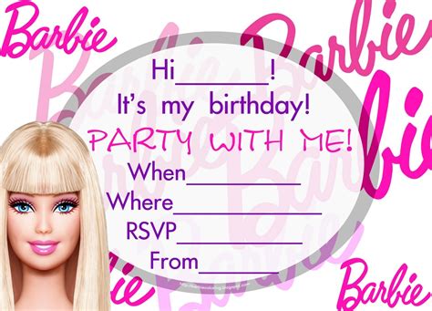 Barbie Birthday Party Invitations / Barbie Personalized Birthday Party Invitation - Click and ...