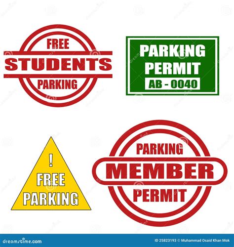 Parking Stickers Set. stock illustration. Illustration of standing - 25823193