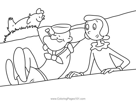 Popeye And Olive Oyl Coloring Page for Kids - Free Popeye the Sailor ...