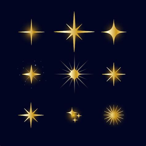 Free Vector | Realistic sparkling stars collection