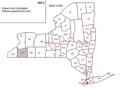 Washington County, NY Boundary Map 1813