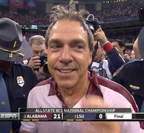 Nick Saban Chest Bumps His Players After Gatorade Bath (Animated)