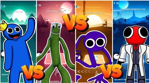 Rainbow Friends - Blue vs Green vs Purple vs Red | Tiles hop - YouTube