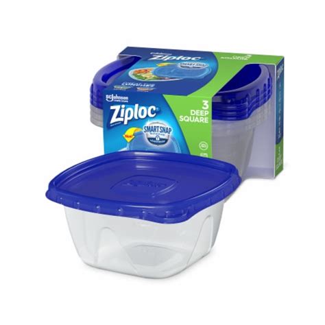 Ziploc® Square BPA-Free Plastic Snap Seal Food Storage Containers - 3 ...