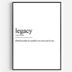 Legacy Definition Print - Etsy