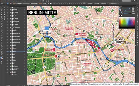 Berlin-Mitte Stadtplan Vektorkarte - grebemaps Kartographie