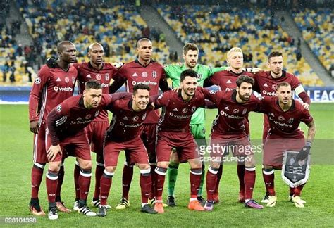 Besiktas players pose before the UEFA Champions League football match ...