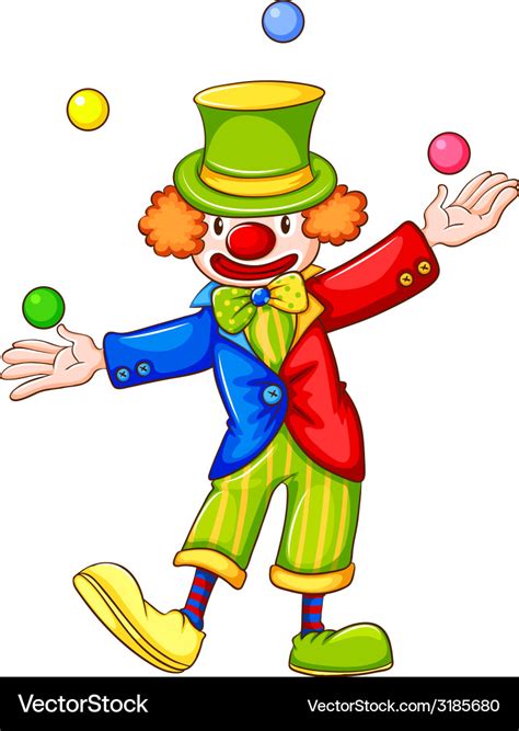 A drawing of clown juggling Royalty Free Vector Image