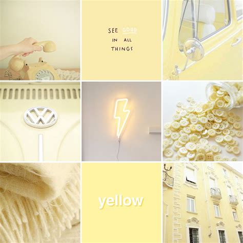 Pastel Yellow Aesthetic Collage - pic-web