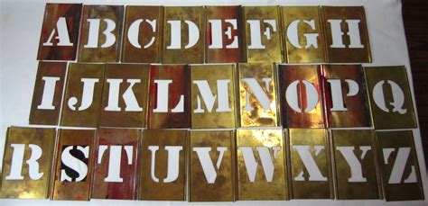 Stencil Brass Metal 2 Alphabet Letters Typography | Etsy | Stencils, Lettering alphabet ...