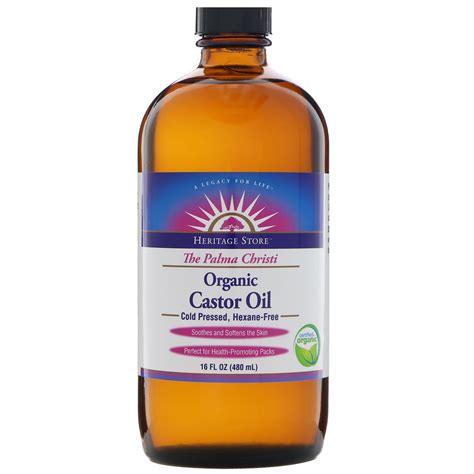 Heritage Store, Organic Castor Oil, 16 fl oz (480 ml) - iHerb