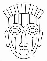 African Mask Coloring Pages sketch template