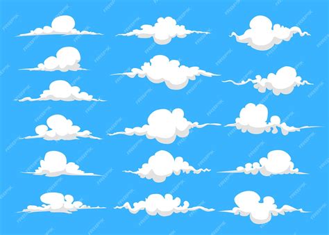 Premium Vector | Cartoon clouds set