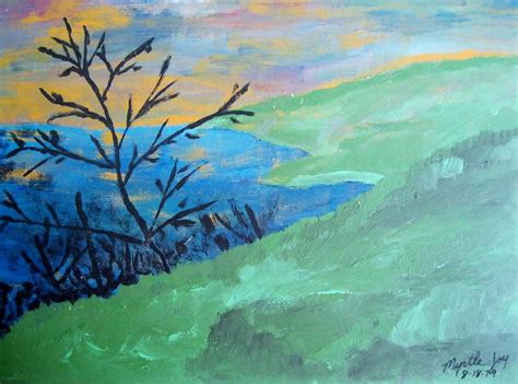 A Green Sunset Painting by Myrtle Joy - Fine Art America