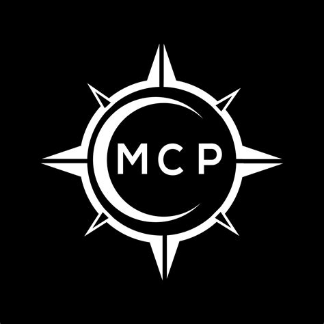 MCP abstract monogram shield logo design on black background. MCP ...