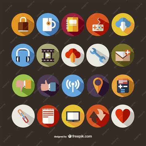 Free Vector | Large round icons pack