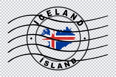 Map of Iceland, Postal Passport Stamp, Travel Stamp Stock Illustration ...