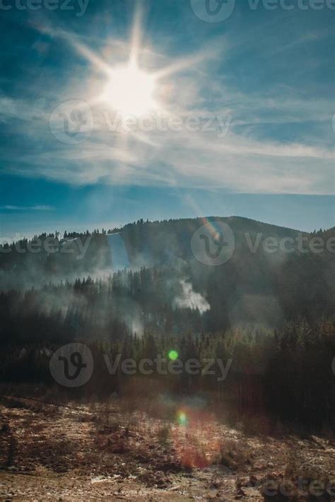 Hill with forest silhouette at sunlight landscape photo 16282208 Stock ...