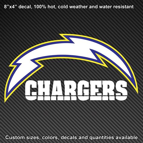 Chargers decal sticker adhesive 8x4 Los Angeles | Etsy