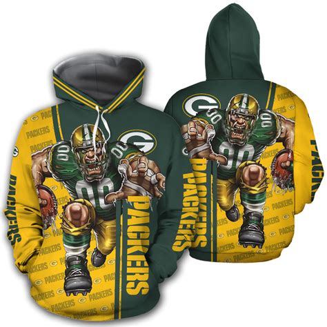 Green Bay Packers Hoodies Mens Mascot 3D Ultra Cool | Green bay packers ...