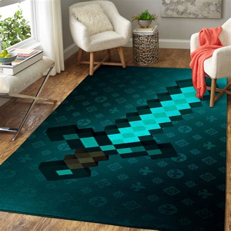 Minecraft Area Rug Video Game Carpet, Gamer Living Room Rugs, Floor ...