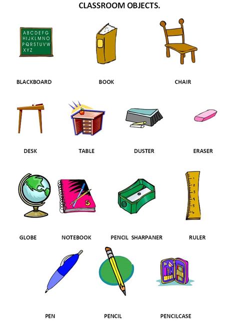 Classroom Objects Clip Art