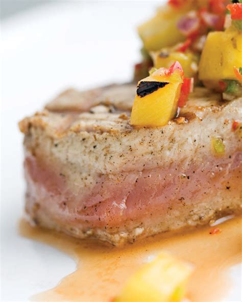 Yellowfin Tuna with Grilled Pineapple Salsa Recipe | Martha Stewart