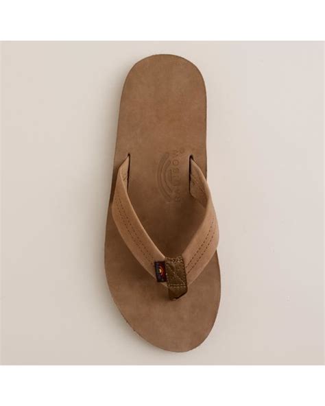 J.crew Rainbow Leather Flip-flops in Brown for Men (dark brown) | Lyst