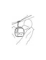 Cable car During Sunset coloring Page 1 sketch template